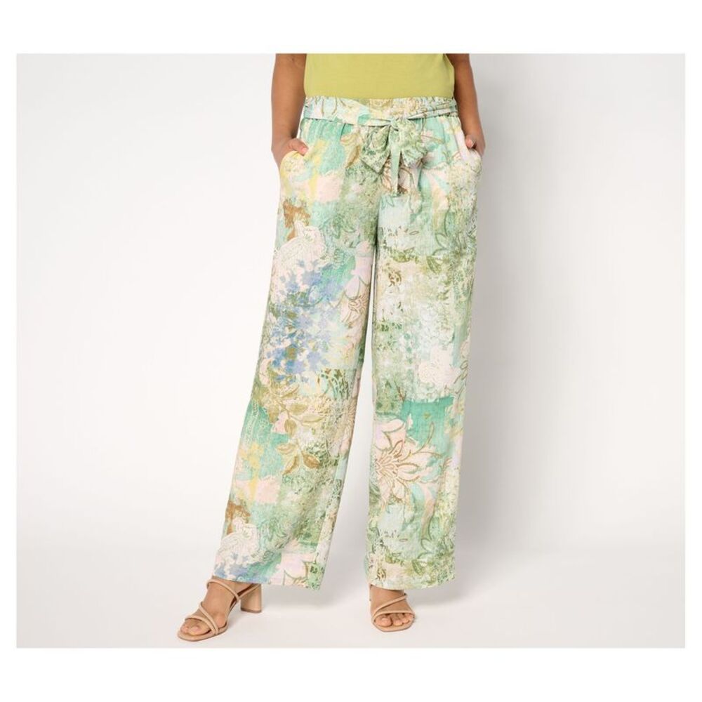 Calvin Klein Women's Petite Pants 3XP Printed Dove Twill Multi-colored A684102